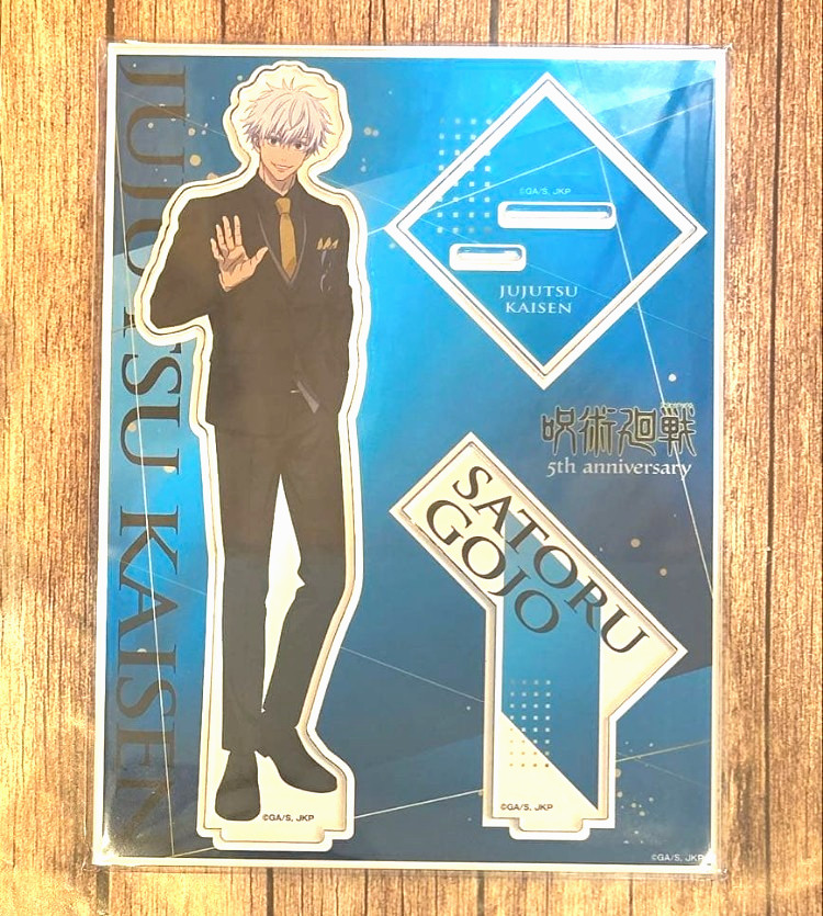 Traje Jujutsu Kaisen 5º Aniversario Satoru Gojo ver. Figura Soporte Acrílico Nuevo