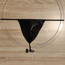 Herren Mini String - Lackoptik / Lederoptik