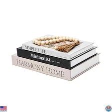 Stunning TwoDays Coffee Table Books Set of 3 - Chic Neutral Decorative Boxes