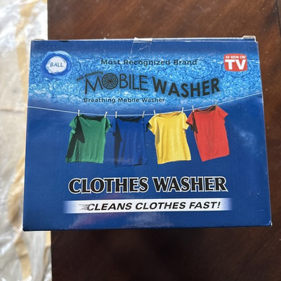 #ad Breathing Mobile Washer Portable Hand Powered 1 Count Pack of 1 Blue $45.00