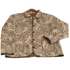 Chaqueta informal Studio para mujer reversible talla Lg. Mousse Moca Crema Botón Frontal