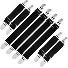 8 Pcs Adjustable Boot Straps Pant Clips for Cowboy Boots,Black