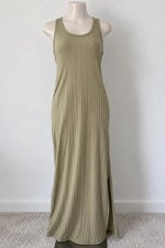 Boohoo Beige Striped Sleeveless Maxi Dress Size 12 SKU 0610