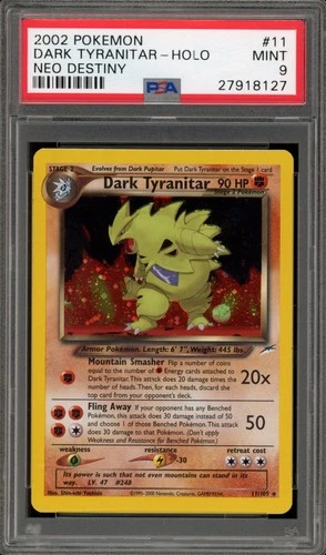 Pokemon Dark Tyranitar Neo Destiny Unlimited Holo Rare #11 PSA 9 Mint