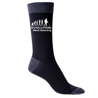 Evolution of Metal Detecting lustige schwarze Herrensocken Neuheit Geburtstagsgeschenk
