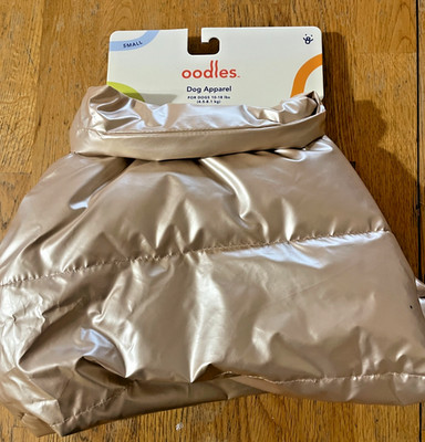 Oodles Small Champagne Puffer Jacket. Fits Dogs 10-18 Lbs. Brand NEW