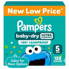 Pampers Baby Dry Diapers Size 5, 128 Count