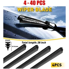 4-40X Universal 28"in Car Bus Silicone Frameless Windshield Wiper Blade Refills
