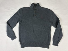 Vtg Polo Ralph Lauren Mock Neck Knit Sweater 3 button Men  s Medium