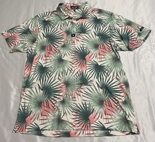 Bad Birdie Men's Sz XL Floral Original Printed Golf Polo Shirt UPF 50 Hawaiian