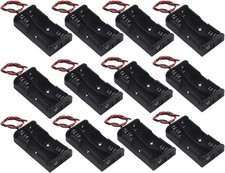 12Pcs 2 x 1.5V AA Battery Holder Case Box, 2 AA Battery Holder with Wire Leads