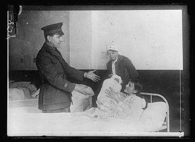 Photo:1918 American Doctor Godfather Little Maie Francoise Hospital Scene