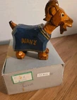 Vintage Anri Navy Naval Academy Annapolis Carved Wood Mascot Figure w/Box goat
