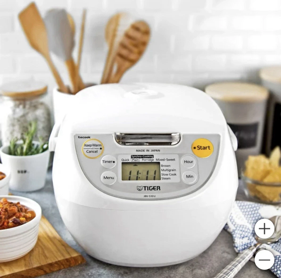 Tiger, 5.5-Cup Micom Rice Cooker, Steamer and Warmer | 10 Meal Settings