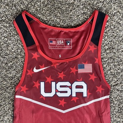 Nike USA Weightlifting Singlet Men's Size Small Red Stars