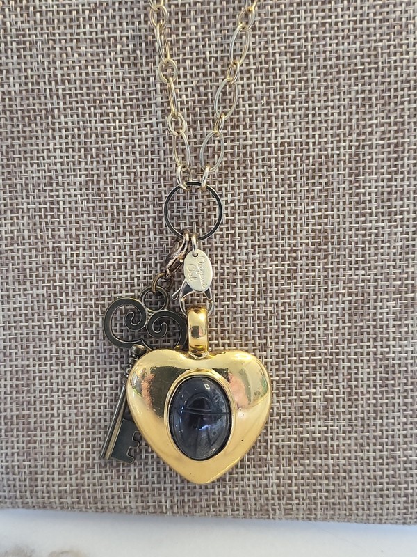 Vtg Origami Owl W Charms Rope Goldtone Chain 32" Necklace Womens Jewelry EUC L6