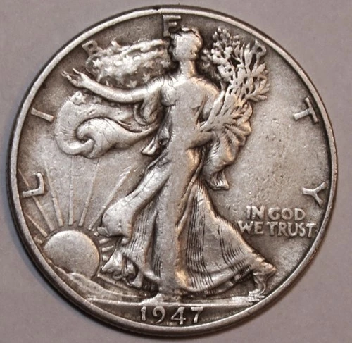 1947-D Walking Liberty Half Dollar - VF/XF - #0195EC - FREE SHIPPING