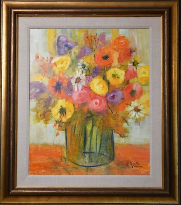 Rare Original Painting Signed By Artist Yvette Sturgis, ''SPRING BOUQUET''