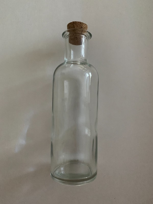 Clear Glass Bottle with Cork – 6 oz | 7" Tall | Food & Dishwasher Safe