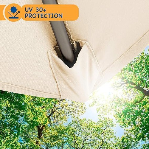 Replacement Fabric Parasol Garden Canopy Cover for 3M 8 Arm Beach Sun Umbrella - Picture 9 of 14