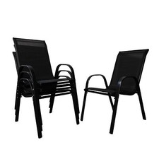 Choose from a Pack of 4 or 6 Garden Patio Textilene Furniture Chairs in Black