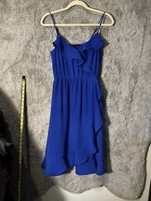 J. Crew Women’s Blue Cross Over Ruffle Dress Size 4 Feminine Preppy- Easy Care