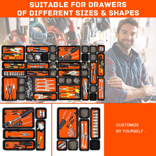 Tool Box Organizer Tray Divider, 47PCS Tool Storage for Garage and Rolling Chest - Picture 5 of 12