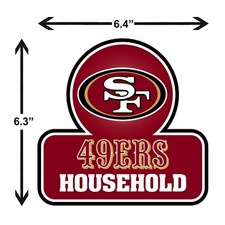San Francisco 49ers Household Vinyl Auto or Flat Surface Decal NFL Licensed