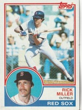 FREE SHIPPING-MINT-1983 Topps #188 Rick Miller PLUS RED SOX BONUS CARDS