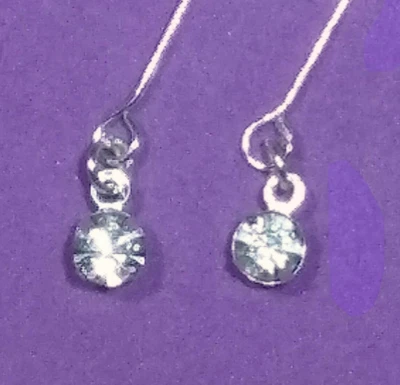 BARBIE DREAMZ Dreamz RHINESTONE DIAMOND DROP Earrings SILVER Settings for 11.5" Doll Jewelry