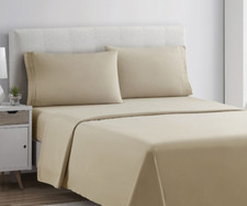 King Sheet set Cream Deep Pocket Microfiber 4 pc Allergy Free
