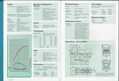MERCEDES-BENZ ACTROS 2648LS 6 PAGE FOLDOUT SPECIFICATIONS BROCHURE