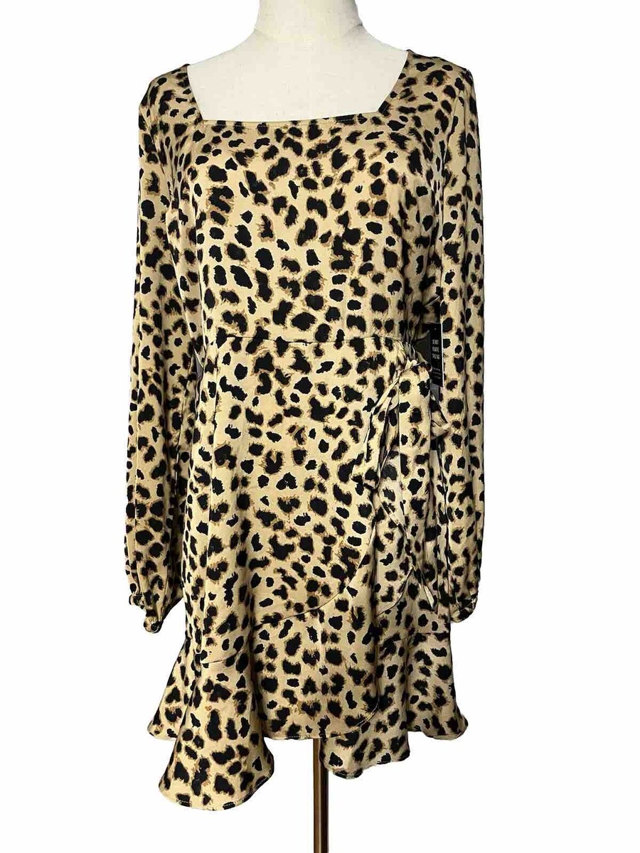 knee length dresses for ladies MY GOOD SIDE LEOPARD MESH MINI DRESS IN BLACK – AKIRA main image 1