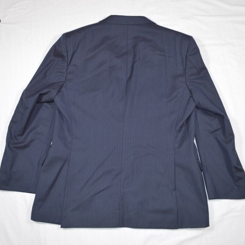 JAEGER Mens Vintage Navy Chevron Wool 2 Piece Suit | Jacket 56R | Trousers 38" - Picture 8 of 20