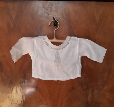 Batist Baby Bluse Spitzeneinsätze und -borte Langarm Anfang Monate