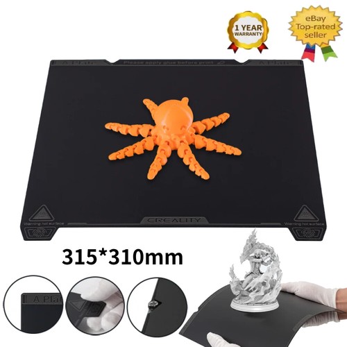 Creality K1 Max Smooth PEI Build Plate Kit 315*310mm Flexible Spring Steel Plat