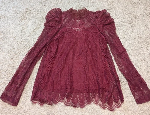 Savanna Jane Lace Blouse Top Womens Sz S Dainty Whimsigoth Fairy Grunge Romantic