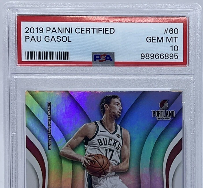 Pau Gasol PSA 10 -2019 Panini Certified - Lakers, Grizzlies,  HOF, Kung Pow - Image 2 of 4