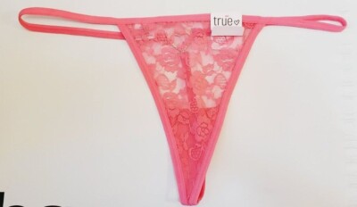 Rue 21 Women's T Back Thong Panties MEDIUM Pink Heart Rhinestone New