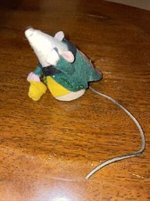Vintage Handmade Felt Christmas Mouse In Suit 3  