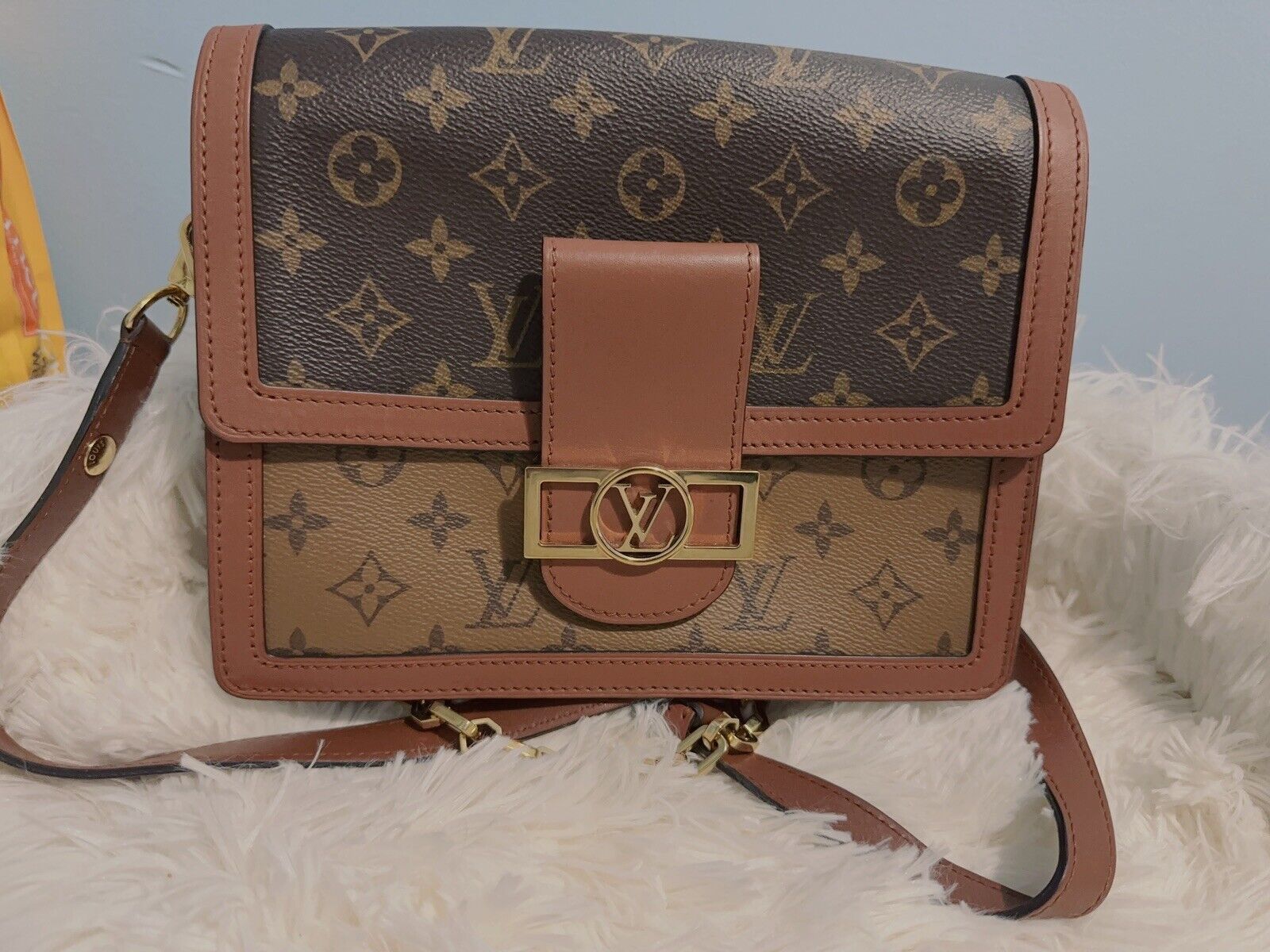 Louis Vuitton LV Dauphine MM Monogram Reverse Shoulder Bag Handbag