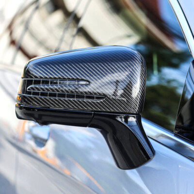 Carbon Fiber Side Mirror Covers Set For Mercedes W218 CLS550 CLS63 AMG 2010-2017