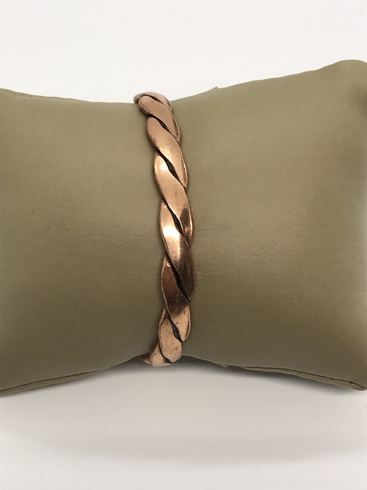 Solid Copper Braided Bracelet Cuff - image 1
