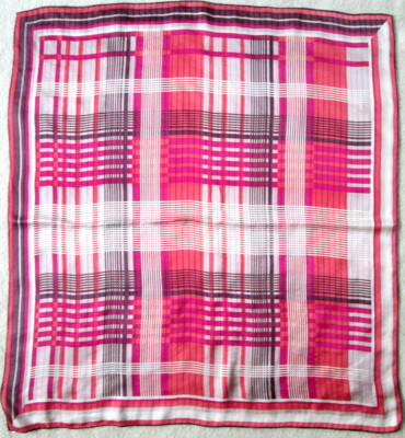 Foulard Soie Vintage FISBA STOFFELS 83x86cm - Ton Rouge, Occasion, Foulard Carré