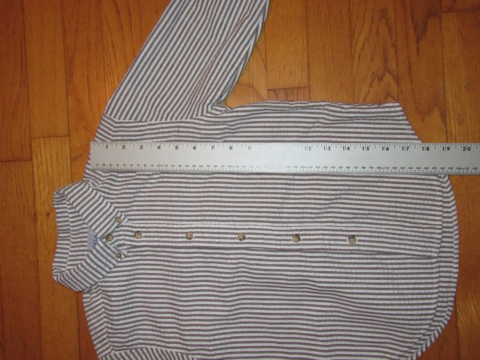 Camisa Seersucker Kelly's Niños Marrón Rayas Talla Pequeña 5-6 Foto 4 de 4