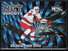 2020-21 Skybox Metal Universe Net Deposits Sebastian Aho #ND-9 H5R3A