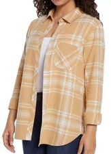 NEW Gap Women's Soft Cotton Relaxed Fit Button Up Flannel Shirt Size Large