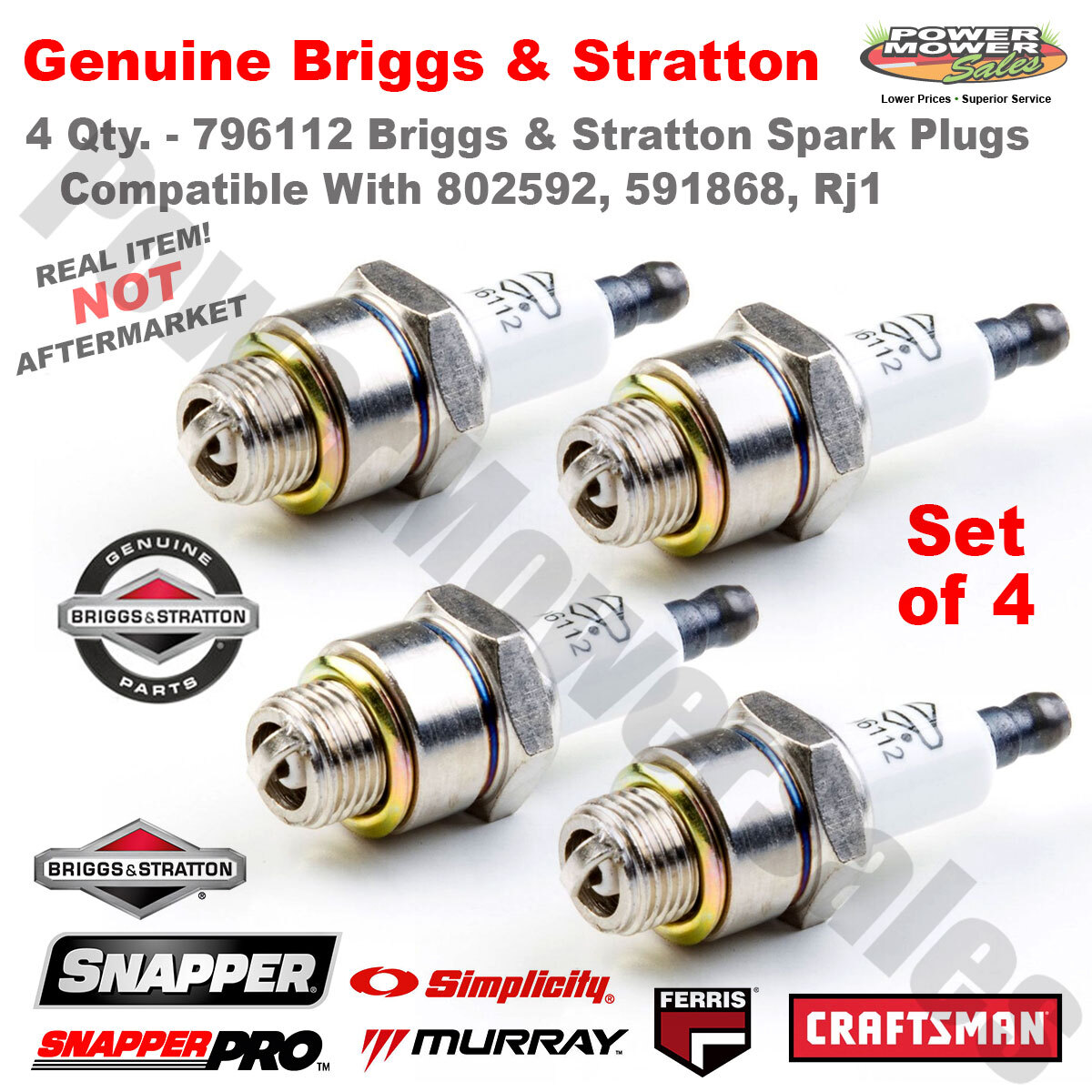 OEM Briggs & Stratton Spark Plug (4 pack) J19LM RJ19LM 802592