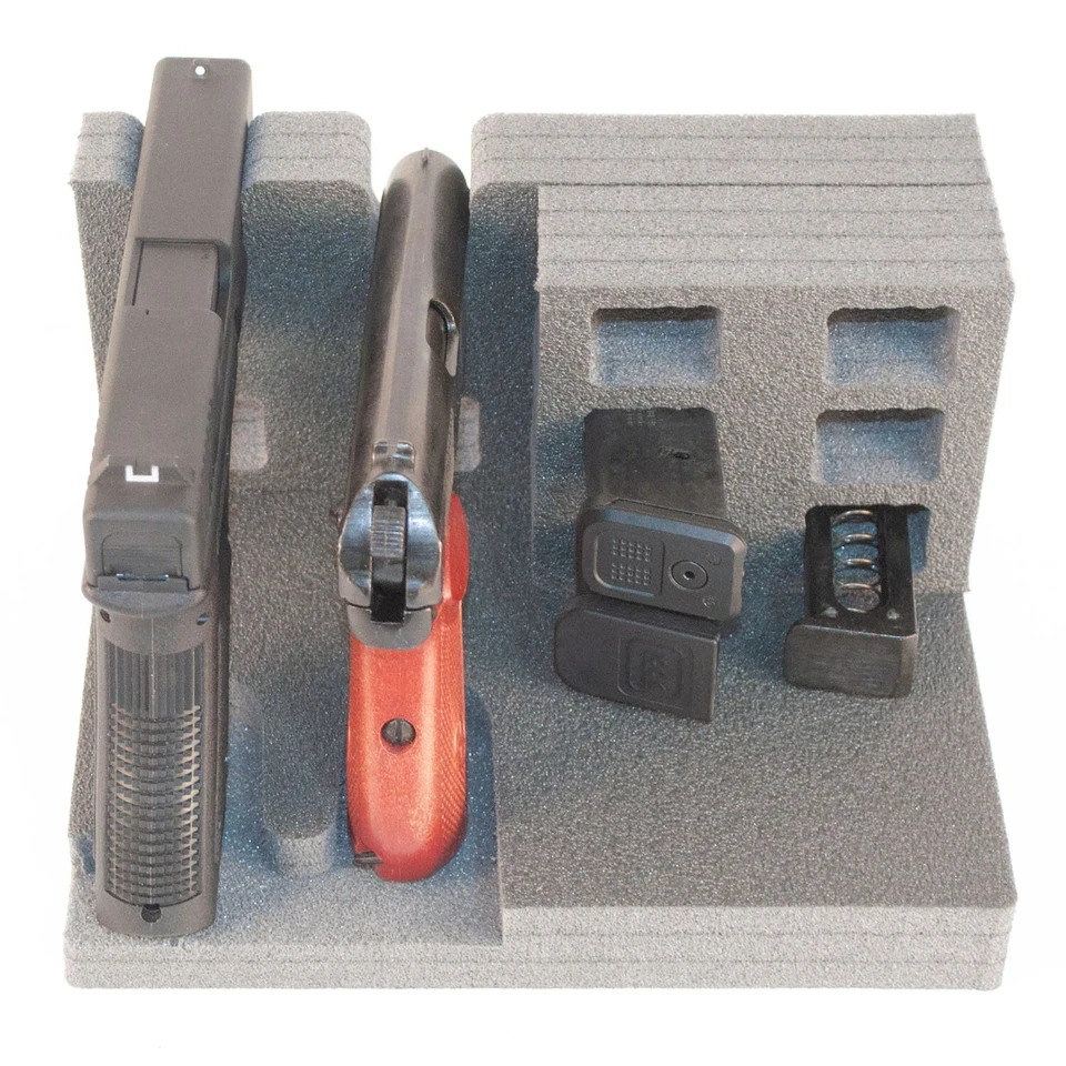 2 GR Gun & 8 Magazines Holders. RKrack Foam Gun Rack for Pistol/Handgun. - Image 3 of 4
