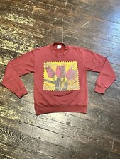 Vintage Premier Sportswear Inc Tulips Post Office Stamp Crewneck Medium USA Made